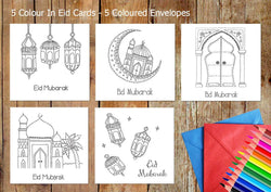 Colour in Eid cards - Mosque Set