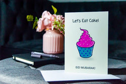 Happy Eid Let's Eat Cake Card