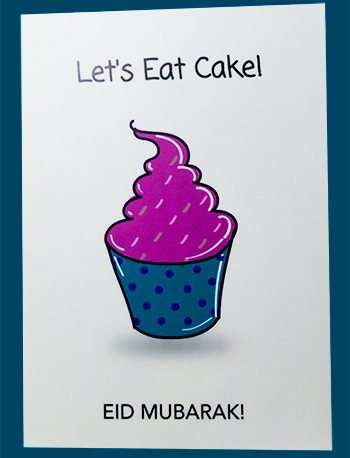 Happy Eid Let's Eat Cake Card