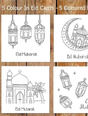 Colour in Eid cards - Mosque Set
